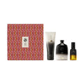 Oribe Gold Lust limited edition gift set with patterned box and 3 skincare bottles