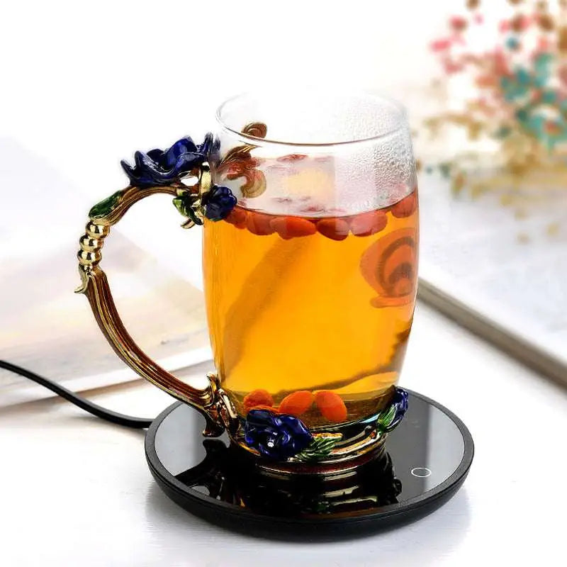 Ornate Glass Mug Cup Warmer for Tea and Coffee