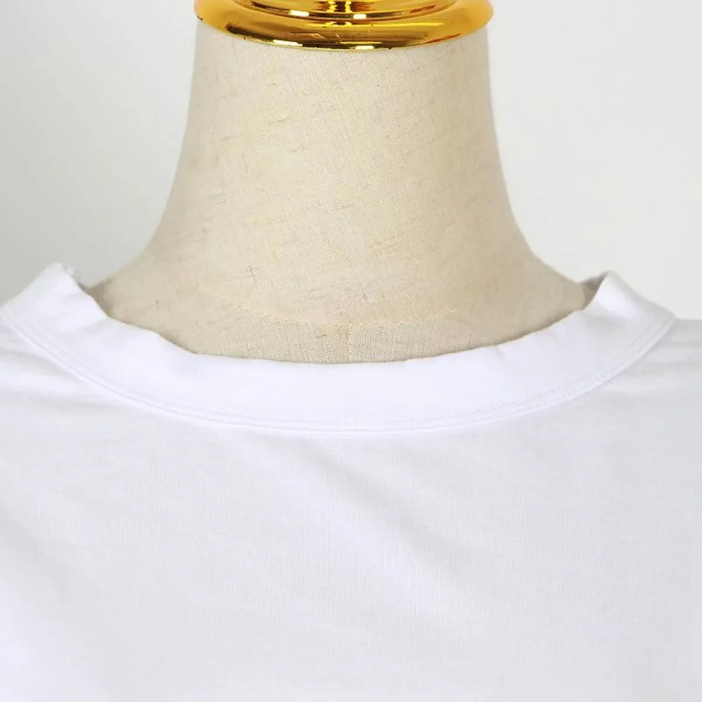 Padded Shoulder Sleeveless Tee