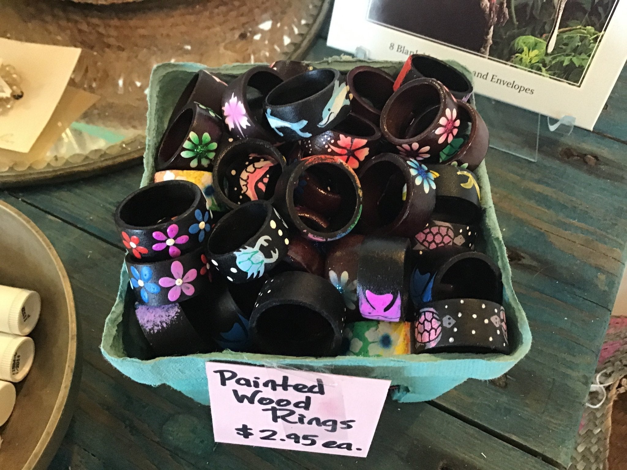 Painted wood rings