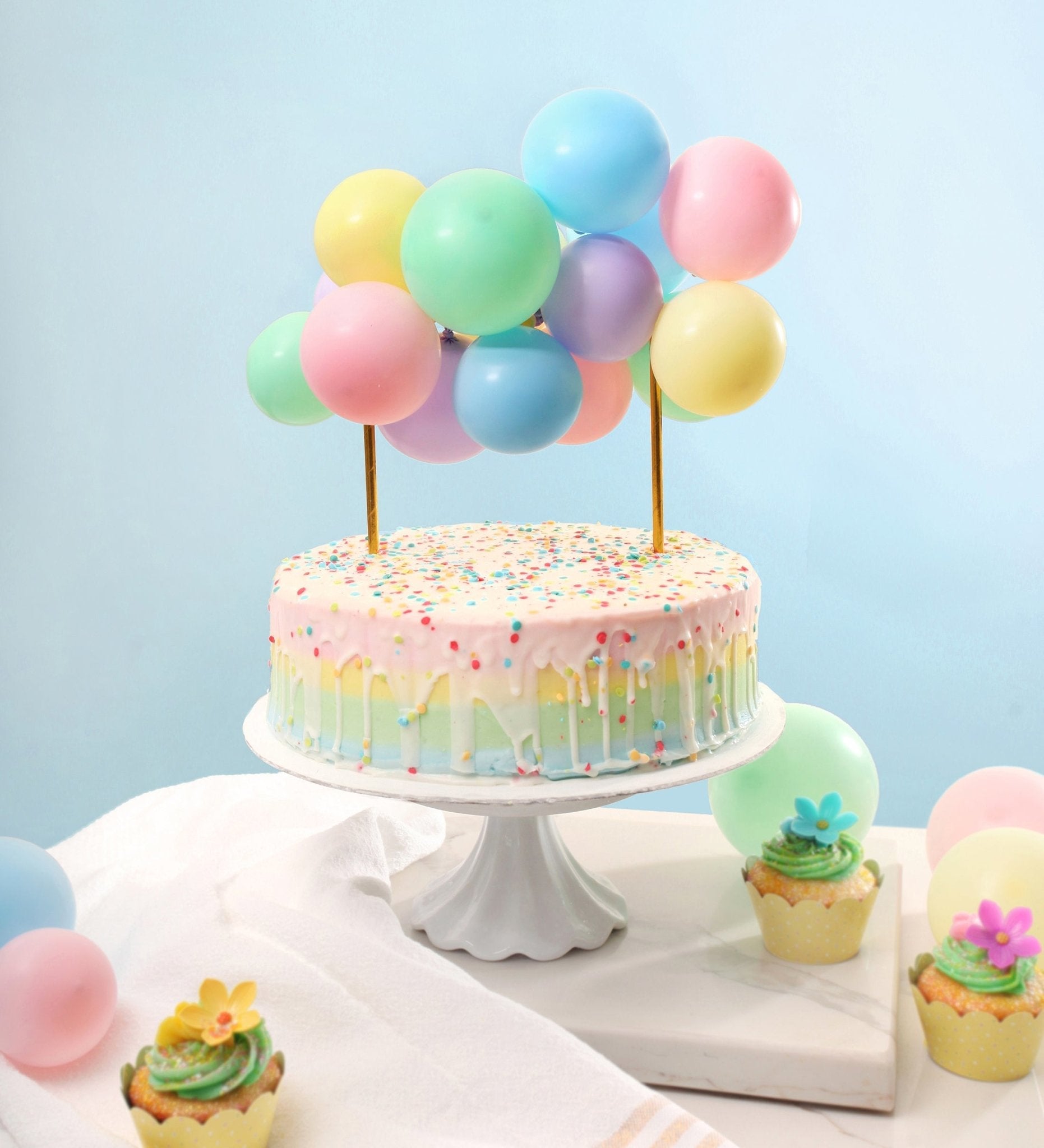 Pastel Mini Balloon Cake Topper Kit – Aesthetic Party Decor for Birthdays & Celebrations