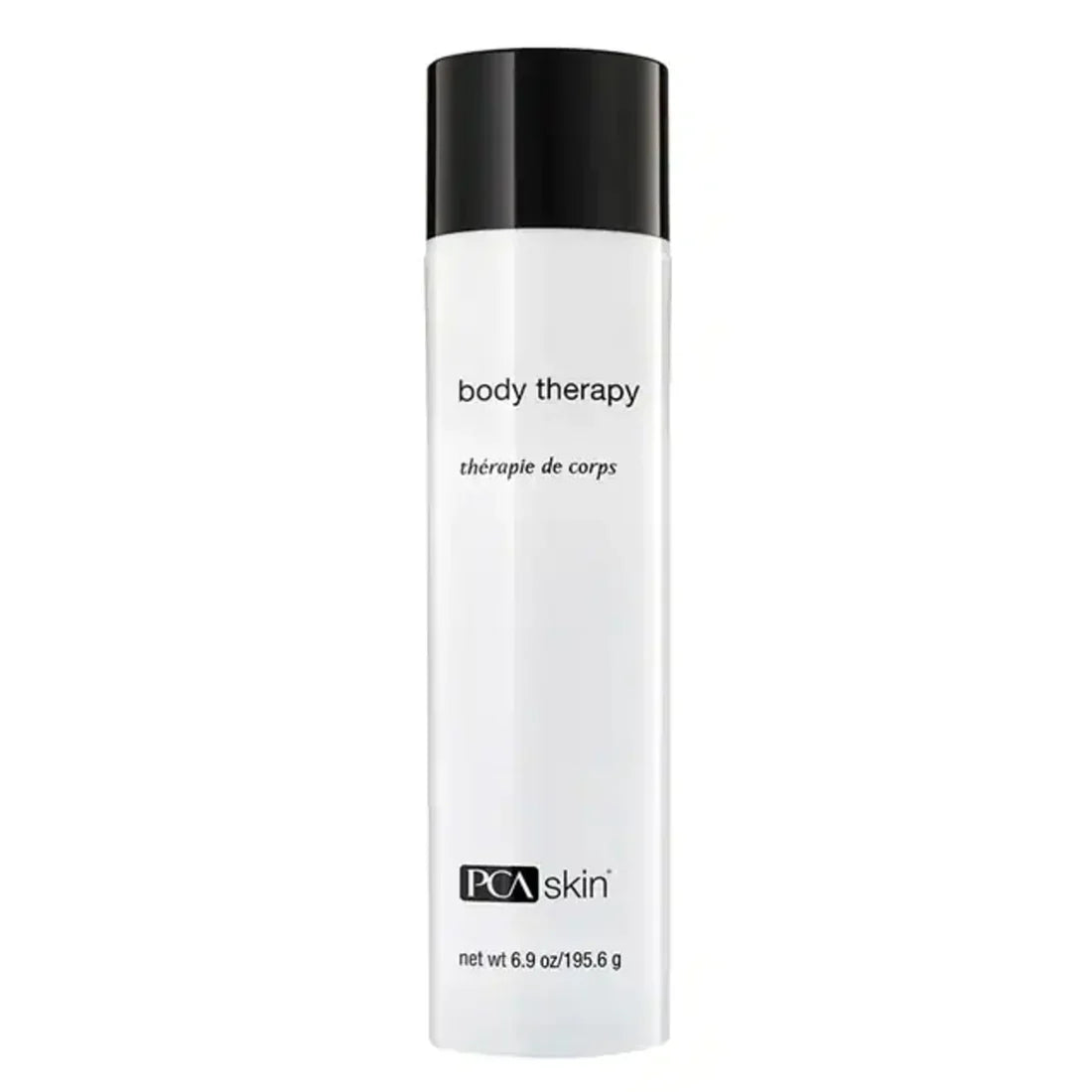 PCA Skin body therapy lotion bottle, white with black cap, 7 oz