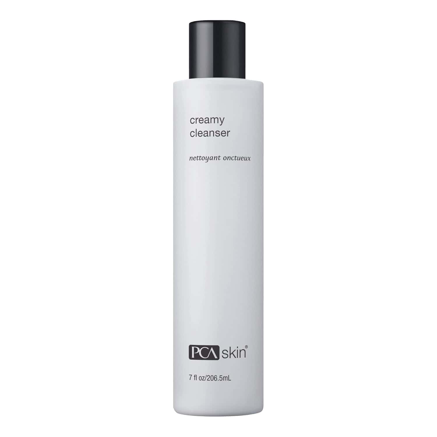 PCA Skin creamy cleanser bottle, white with black pump, 7 fl oz (206.5 mL)