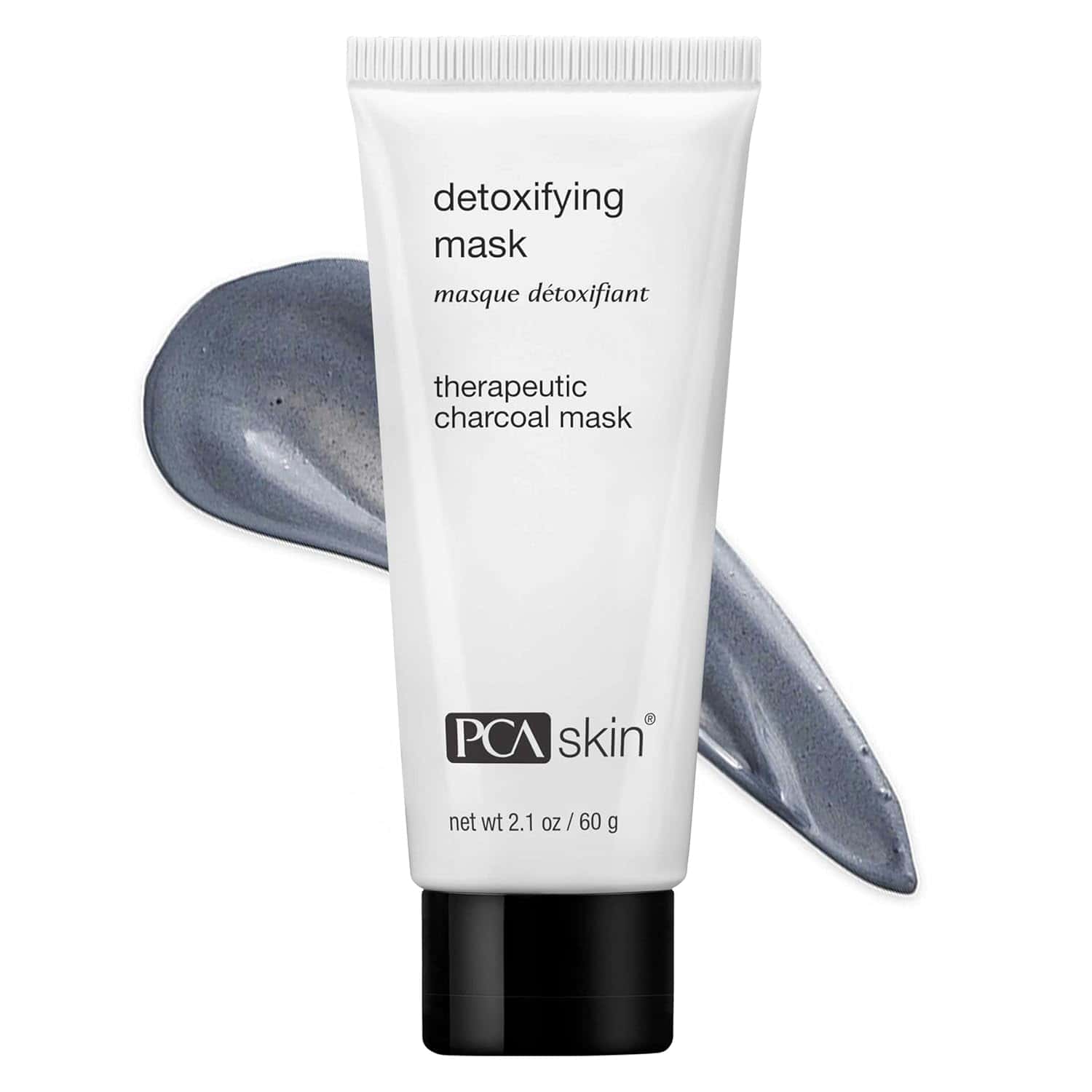 PCA Skin detoxifying charcoal mask tube, white with black cap