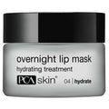 PCA Skin overnight lip mask jar with dark cap, hydrating treatment label.