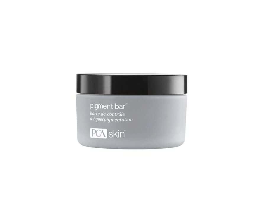 PCA Skin pigment bar cream jar with black lid and white label