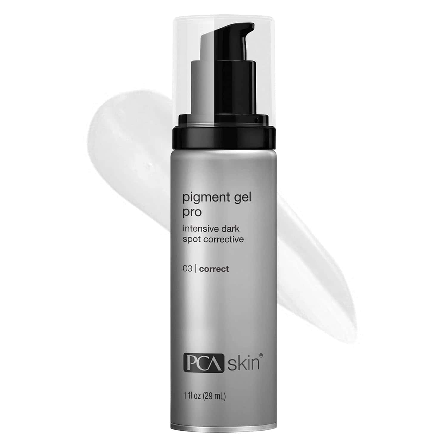 PCA Skin Pigment Gel Pro dark spot corrective bottle with pump, 1 fl oz (29 mL)