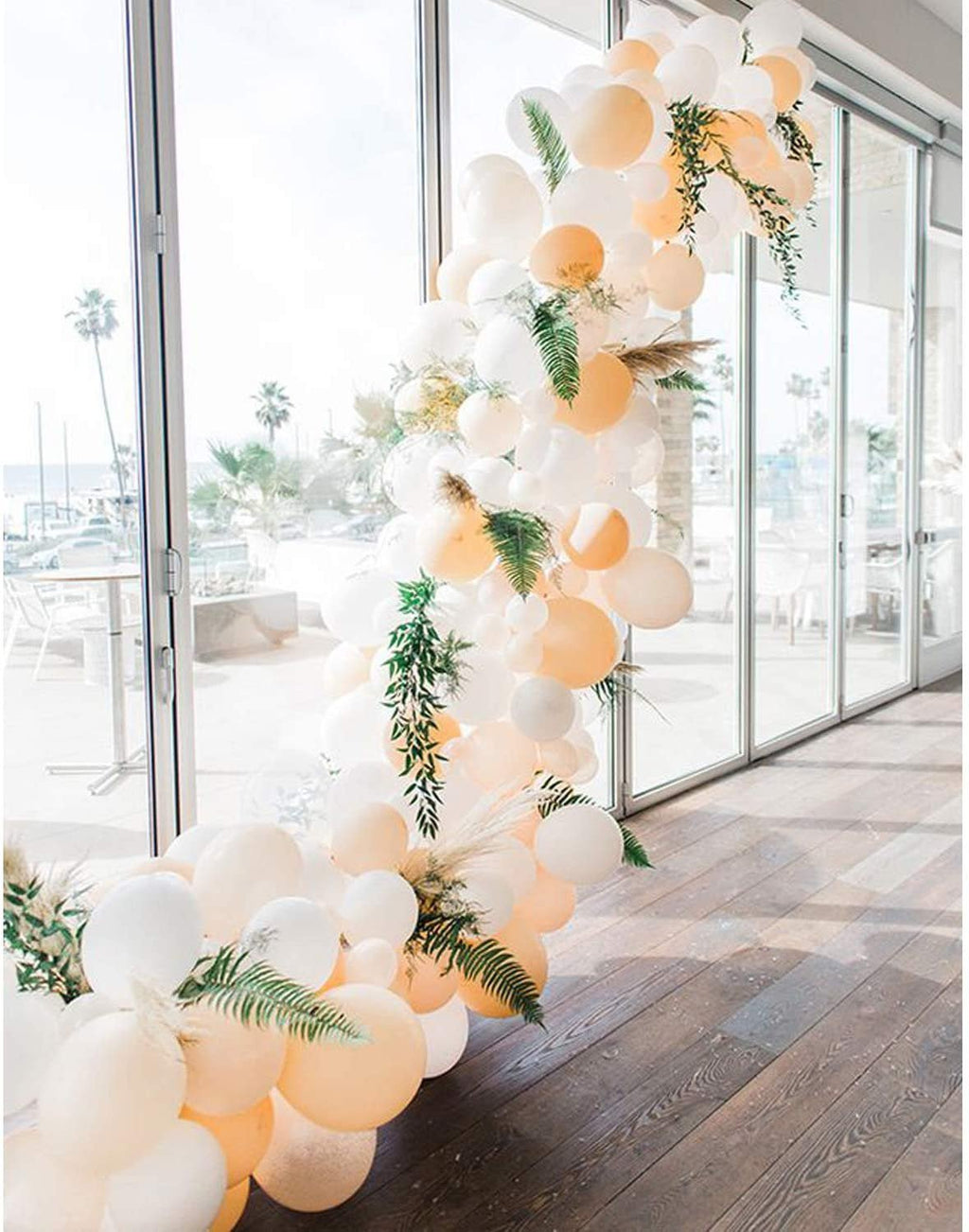 Peach & White Balloon Garland Kit