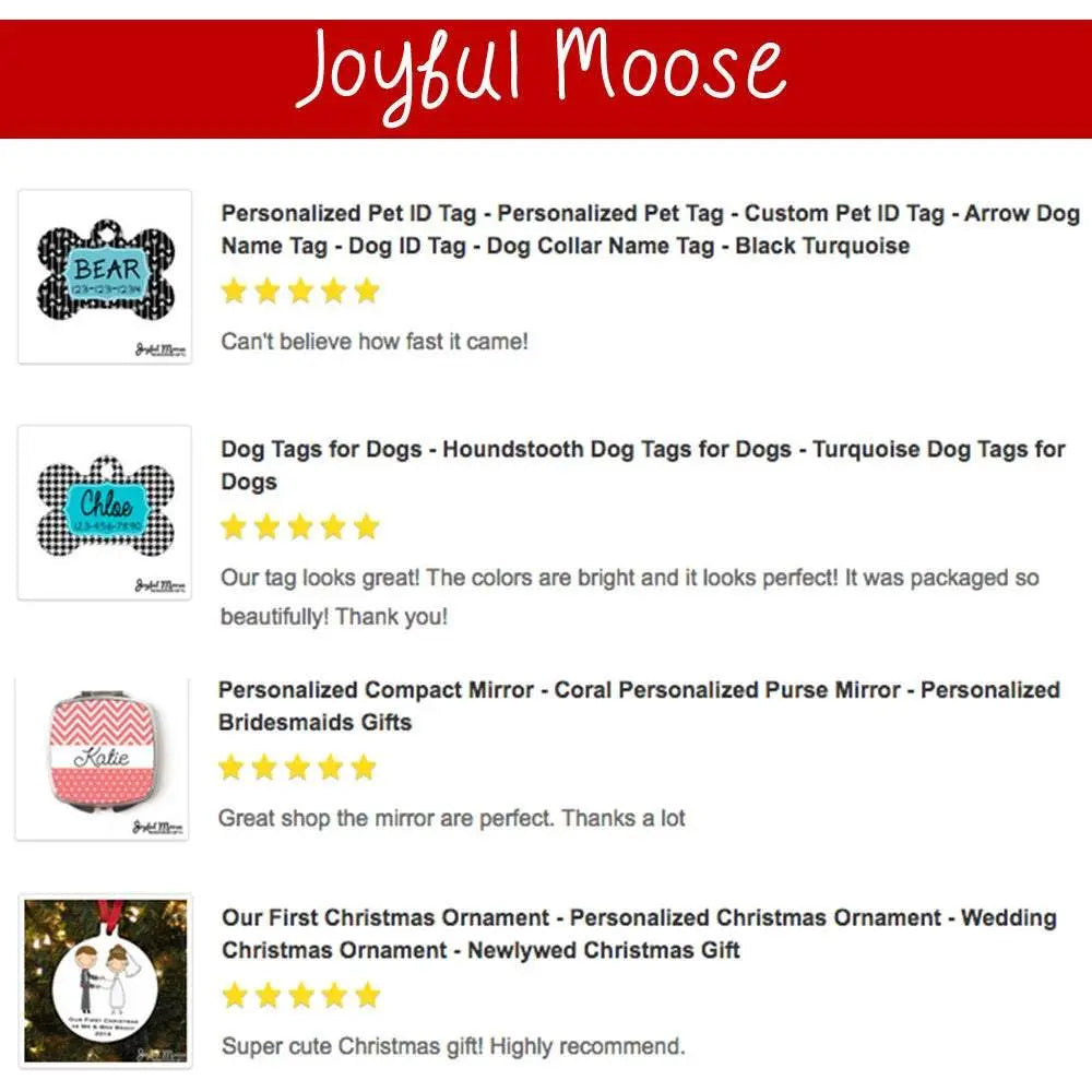 Personalized tag listing screenshot with name tags, icons, and star ratings