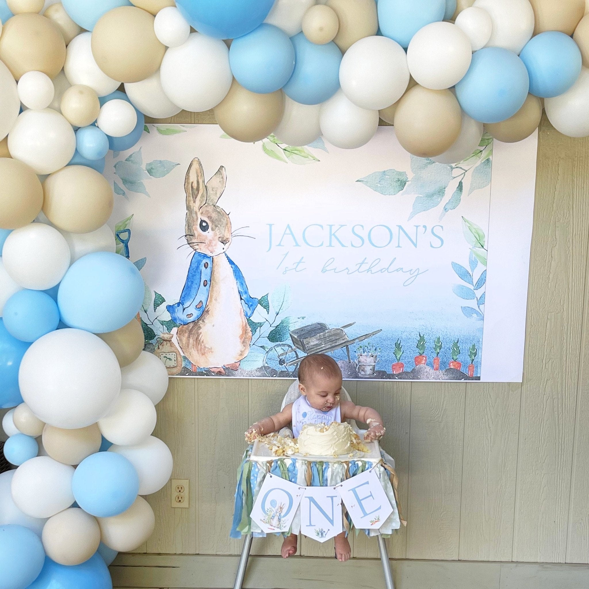 Peter Rabbit Blue Ice & White Balloon Garland Kit