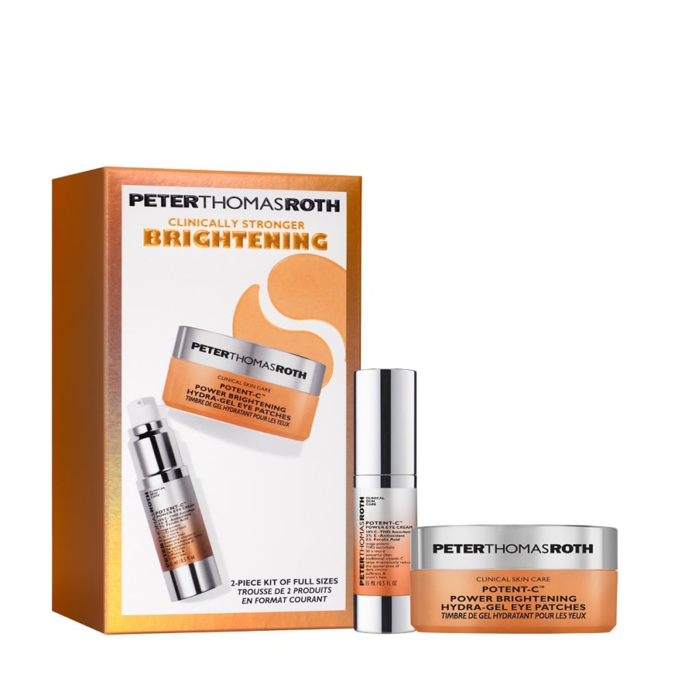 Peter Thomas Roth brightening 2-piece skincare kit box with two containers