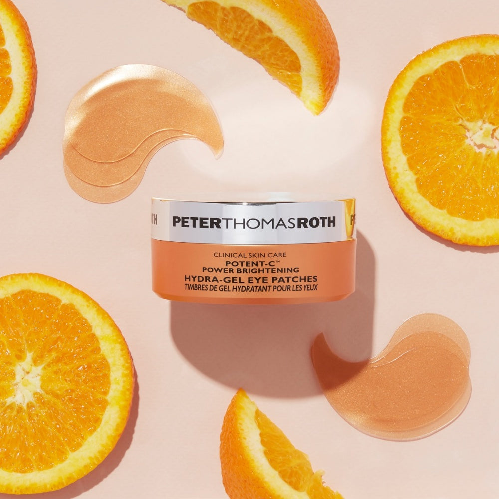 Hydra-gel patch jar with orange-beige lid and foil seal