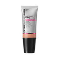 Facial serum in silver squeeze tube with black cap and pink label band