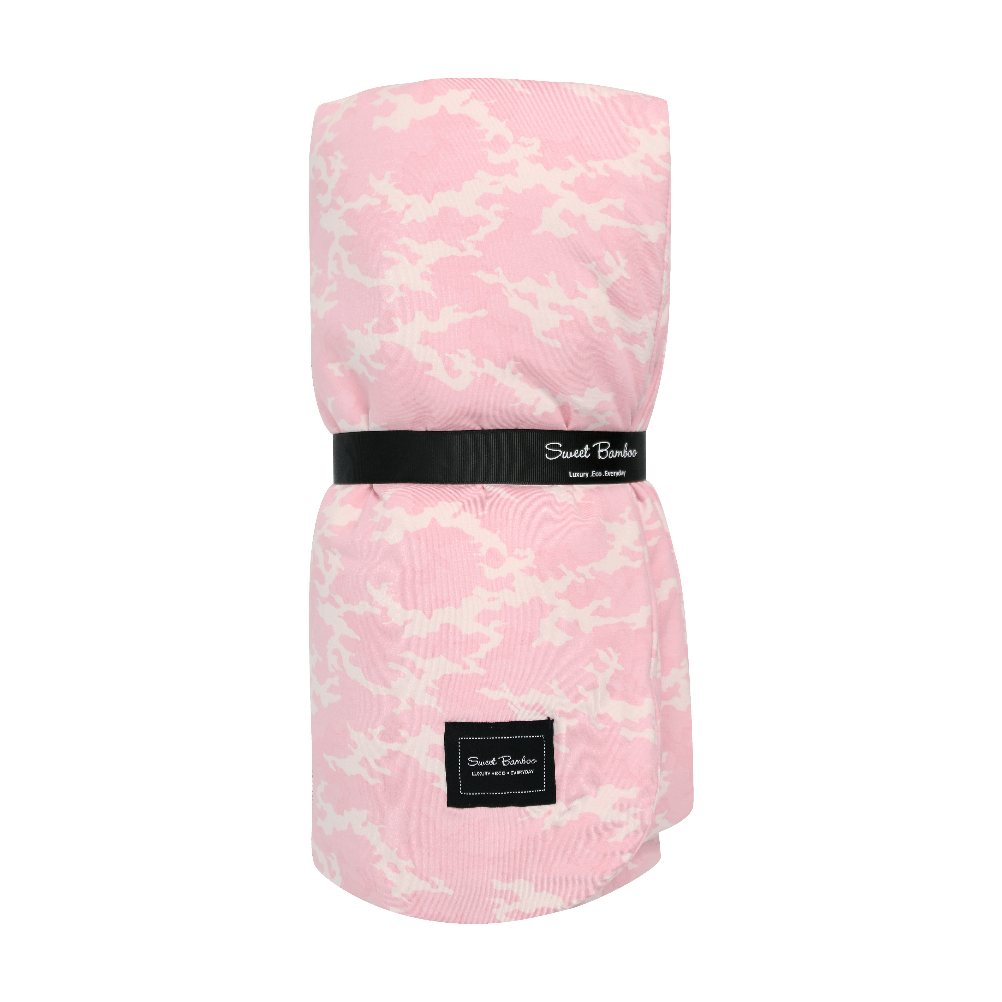 Big kid cloud blanket, pink with Sweet Banda logo band and small front patch