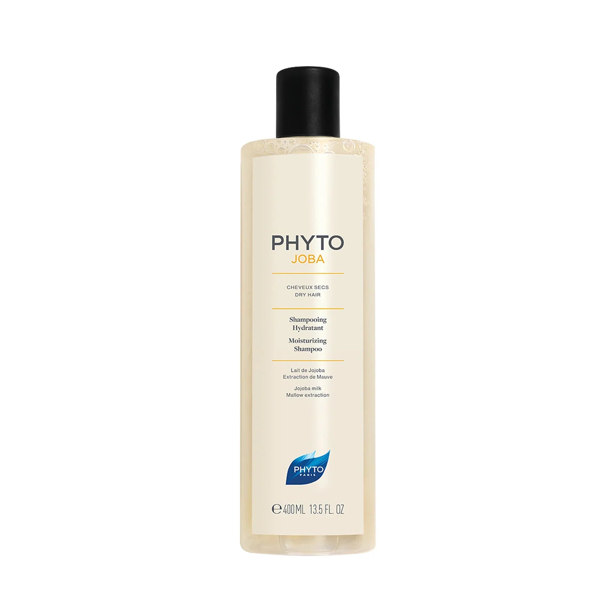 PHITO moisturizing shampoo bottle, beige liquid container with black cap