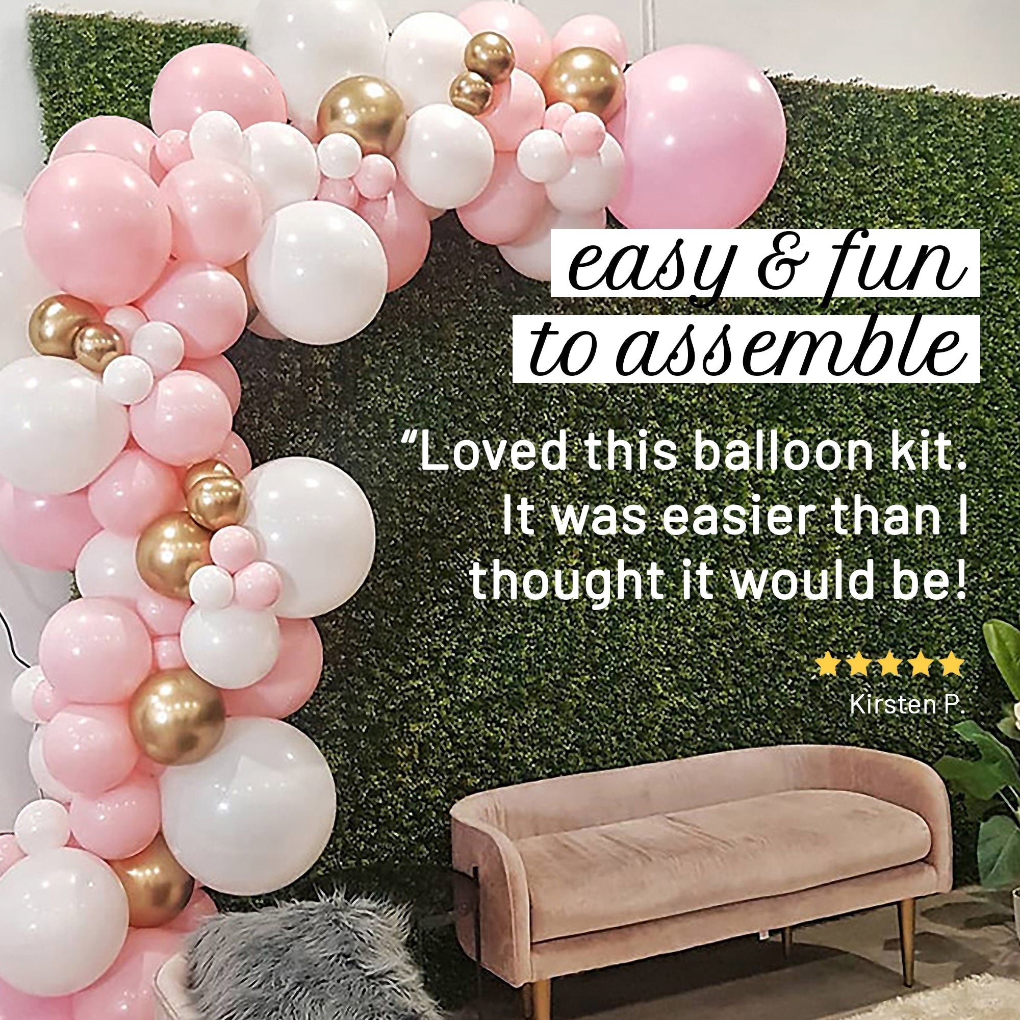 Pink & Gold Balloon Garland Kit