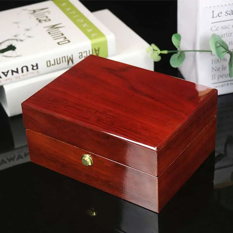Polished Reddish Brown Watch Box Custom Jewelry Case