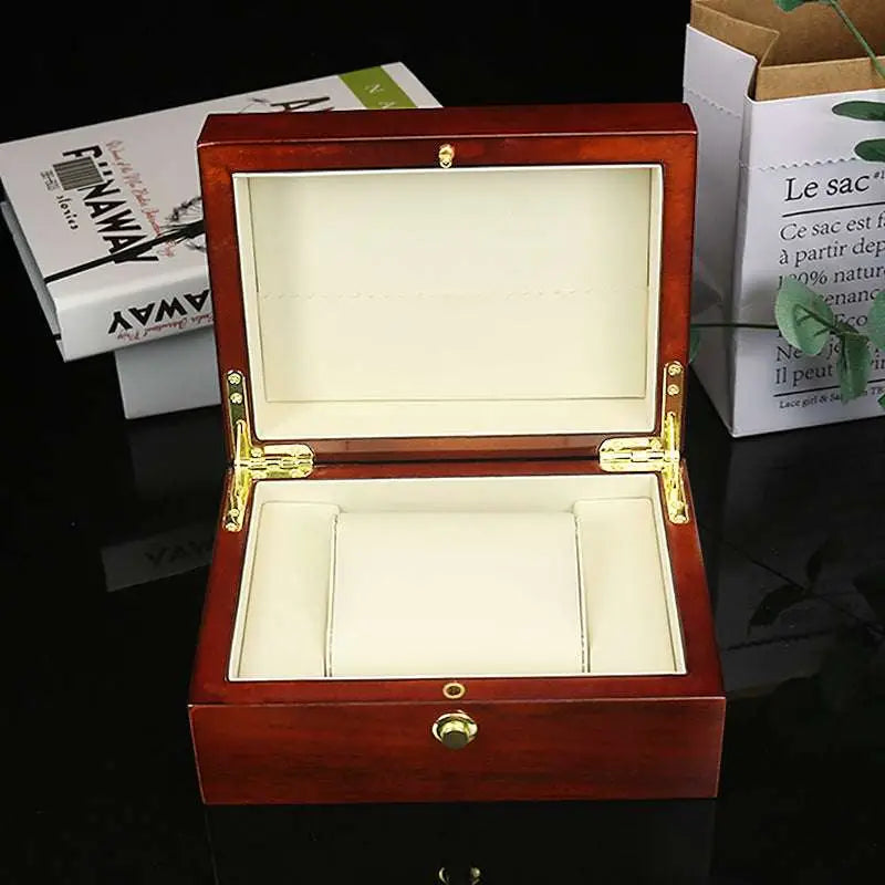 Polished Reddish Brown Watch Box Custom Jewelry Case