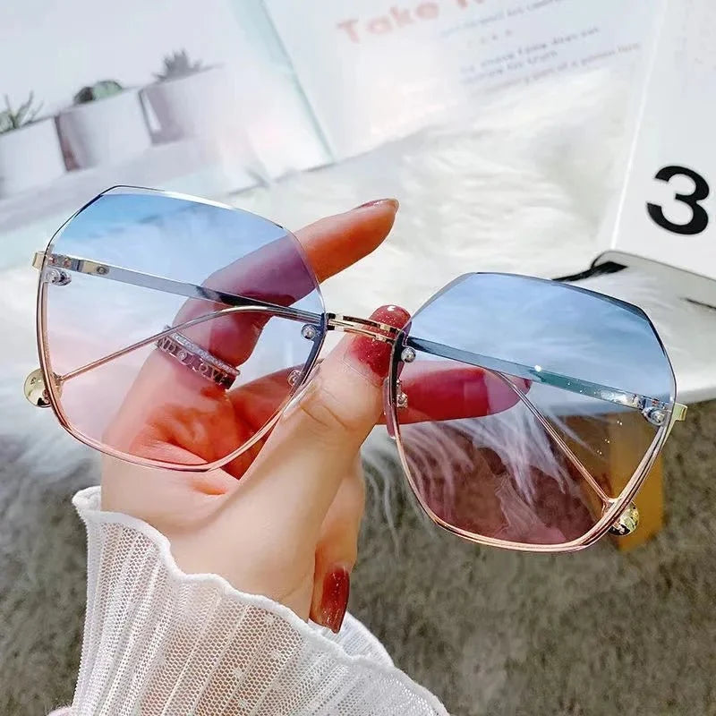Polygonal Metal Sunglasses | Retro Luxury UV Protection Eyewear for Women