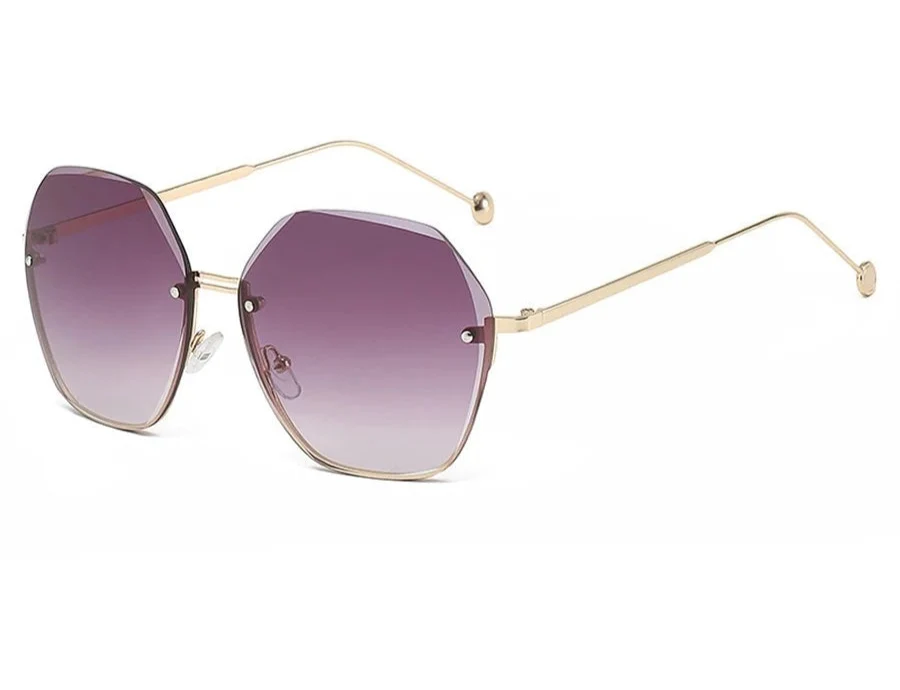 Polygonal Metal Sunglasses | Retro Luxury UV Protection Eyewear for Women