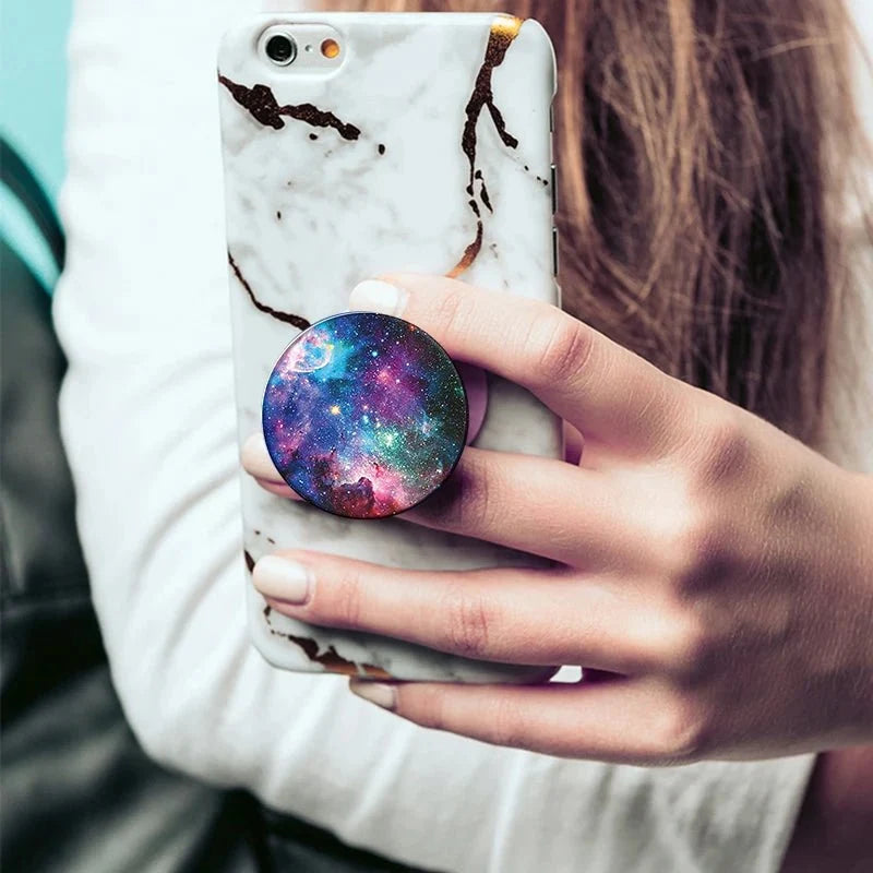 Popped Finger Ring Phone Holder Stand | Expandable Grip and Kickstand for iPhone and Android