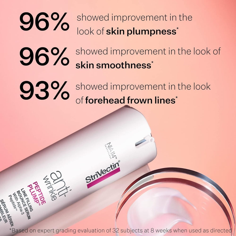 StriVectin product with 96%, 96%, and 93% improvement claims for skin results