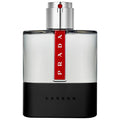 Prada Luna Rossa Carbon Eau de Toilette bottle with silver cap and red label