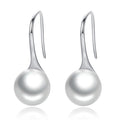 nowadaysfashion Sterling Silver Elegant Round Pure Love Pearl Drop Earrings