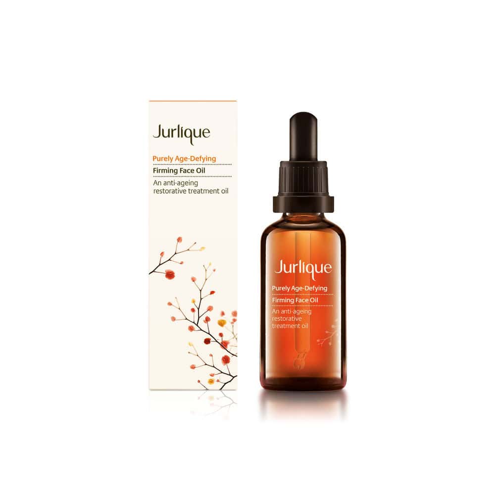 JURLIQUE face oil bottle with dropper and matching product box, amber liquid