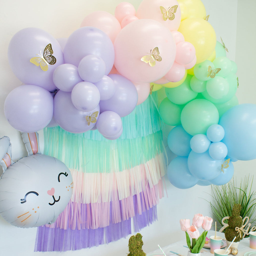 Soft Pastel Rainbow Balloon Garland Kit | Pink Green Blue Yellow Purple DIY Arch