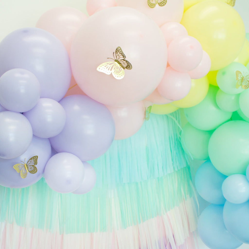 Soft Pastel Rainbow Balloon Garland Kit | Pink Green Blue Yellow Purple DIY Arch