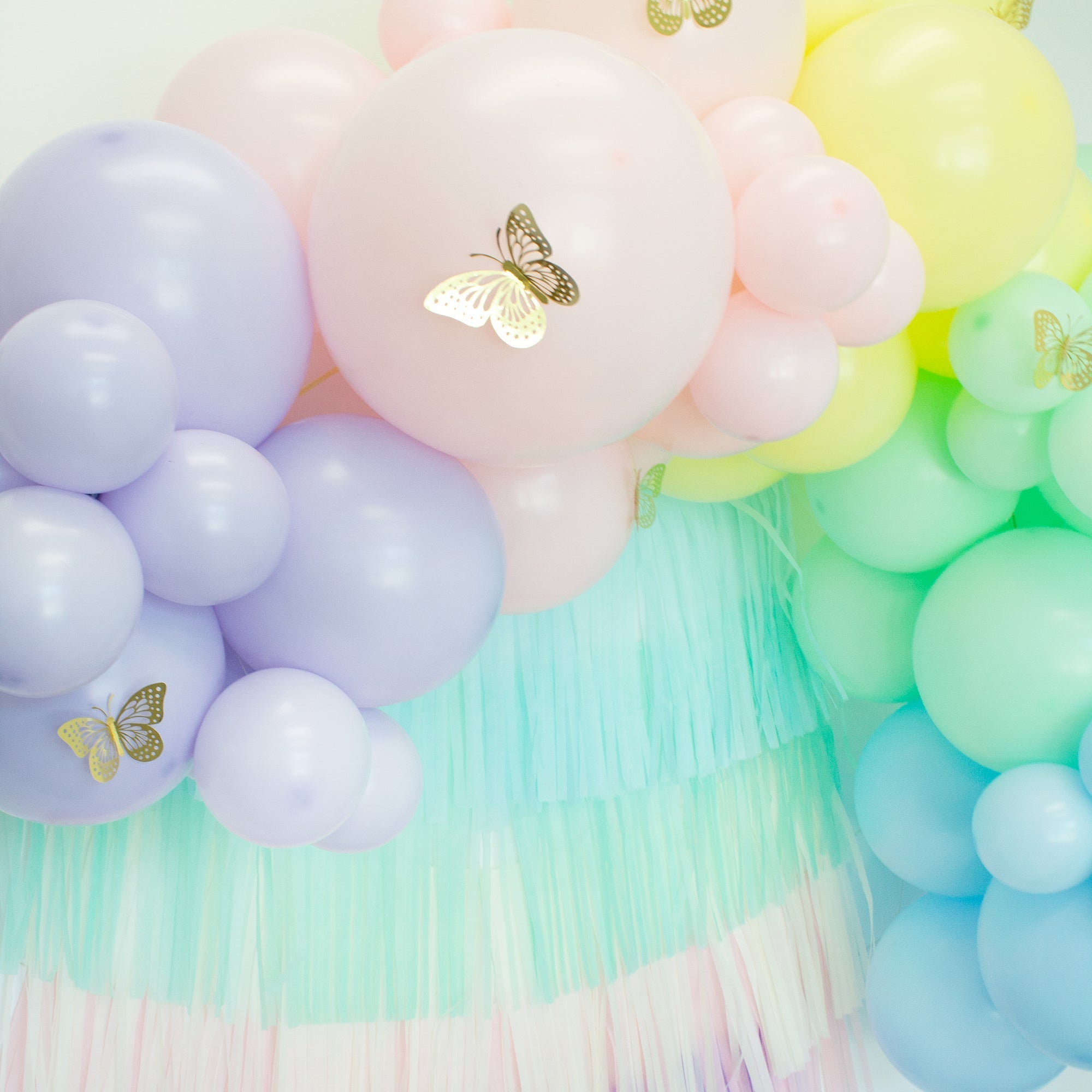 Soft Pastel Rainbow Balloon Garland Kit | Pink Green Blue Yellow Purple DIY Arch