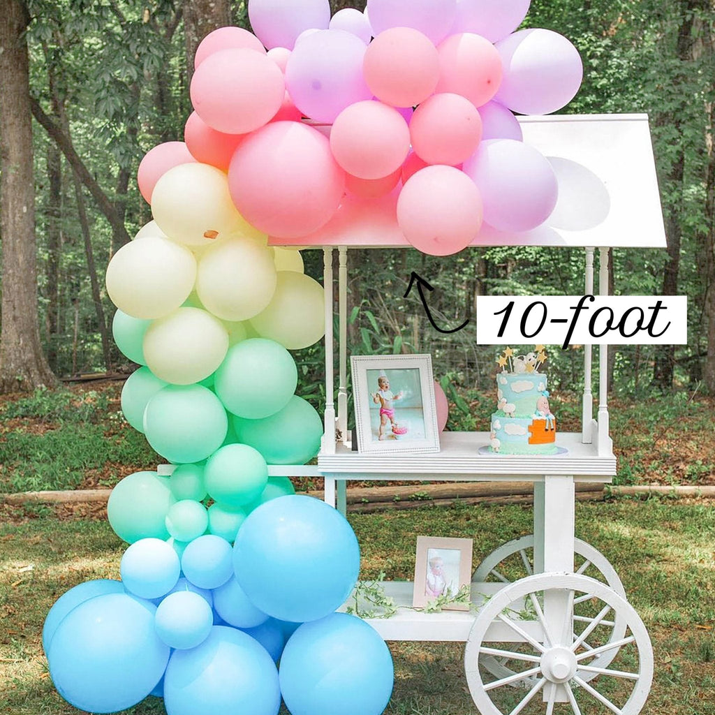 Soft Pastel Rainbow Balloon Garland Kit | Pink Green Blue Yellow Purple DIY Arch