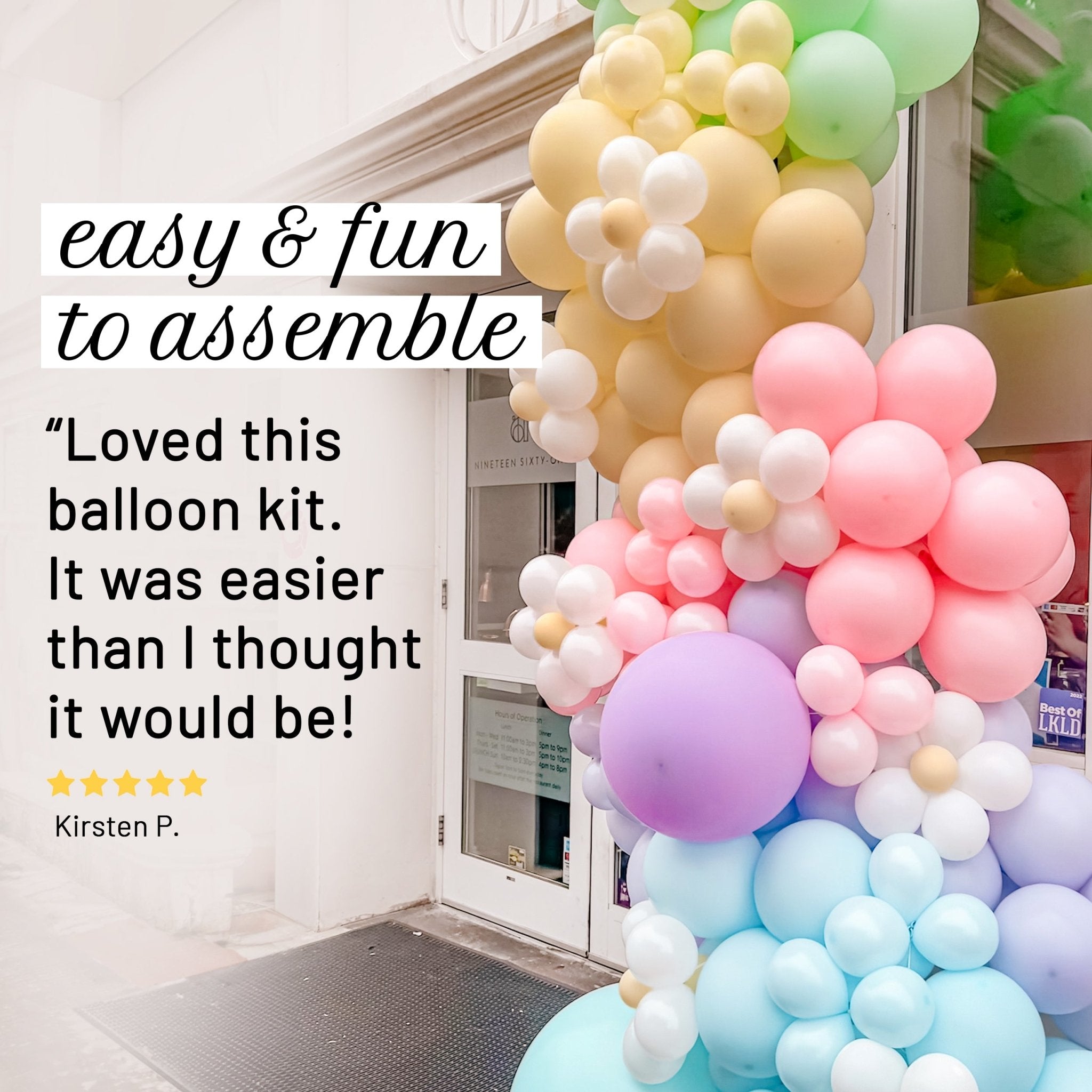 Soft Pastel Rainbow Balloon Garland Kit | Pink Green Blue Yellow Purple DIY Arch
