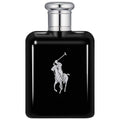 Ralph Lauren Polo eau de toilette spray bottle, black glass with silver cap and logo