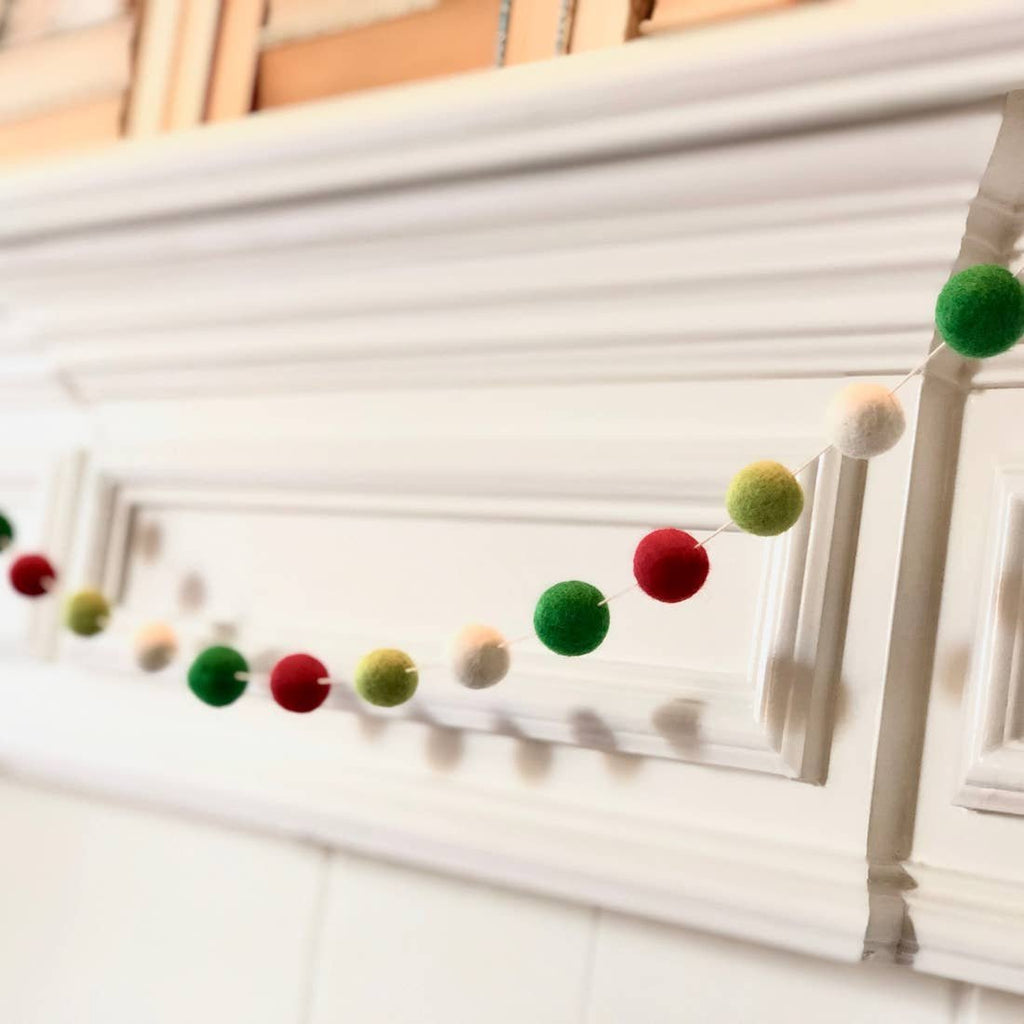 Christmas Wool Pom Garland