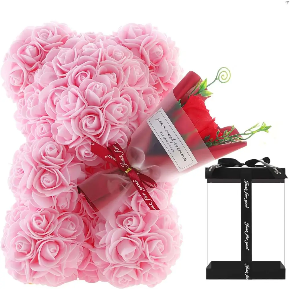 Red Rose Bear Eternal Flower Gift