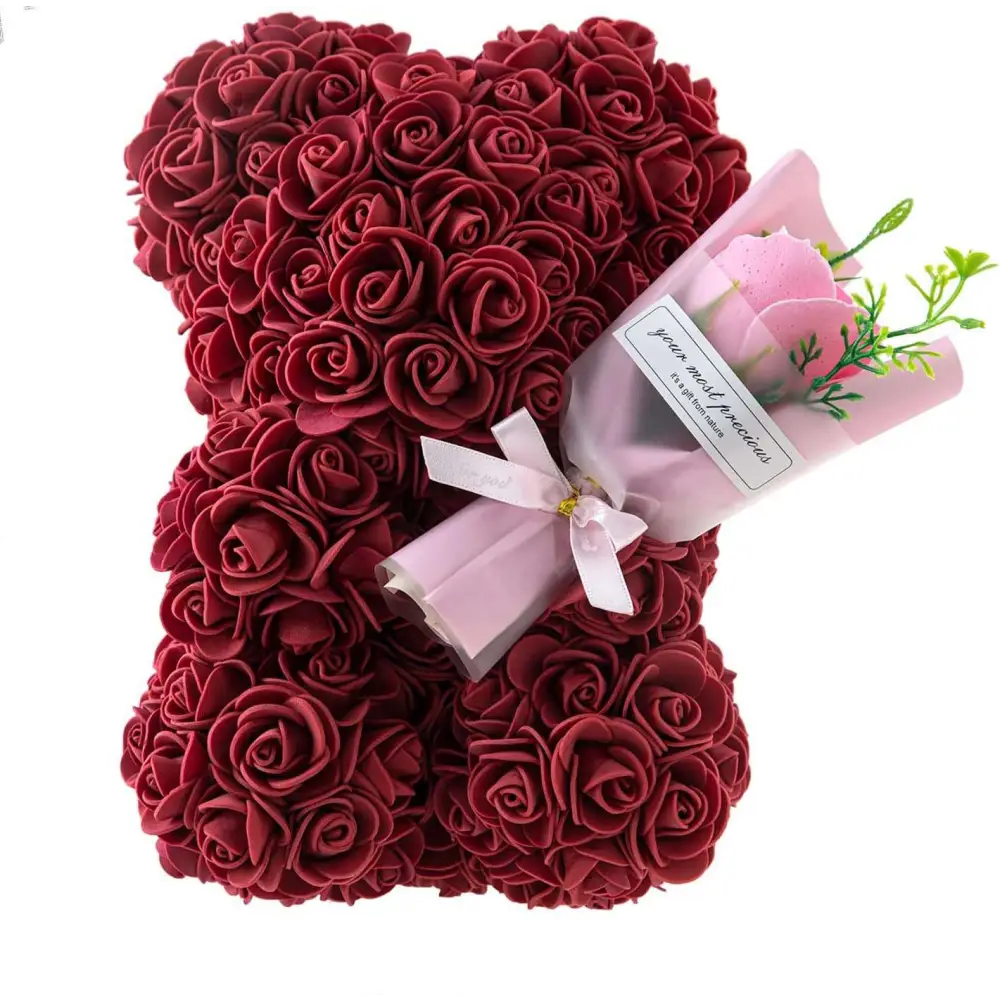 Red Rose Bear Eternal Flower Gift