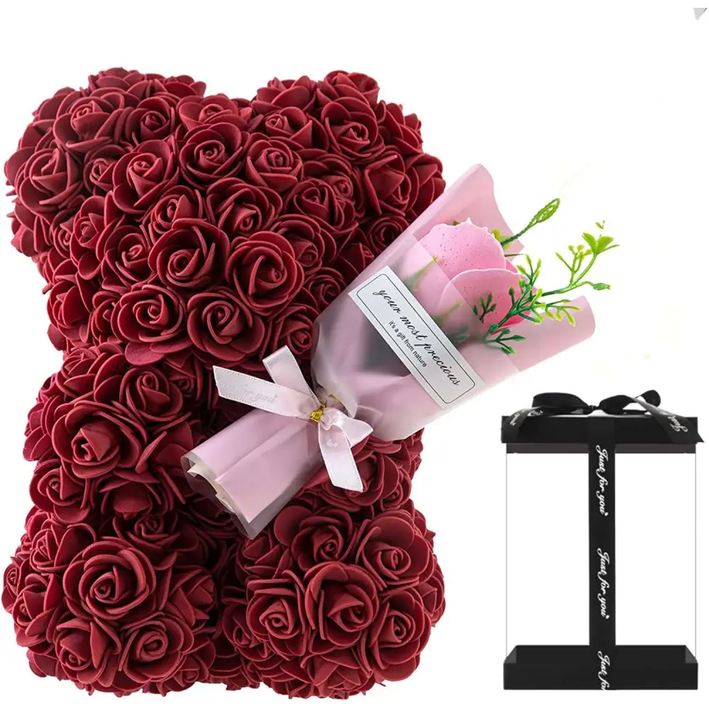 Red Rose Bear Eternal Flower Gift