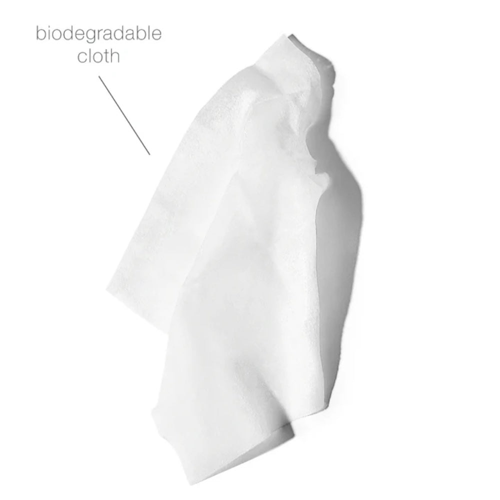 Biodegradable makeup remover wipe cloth, white