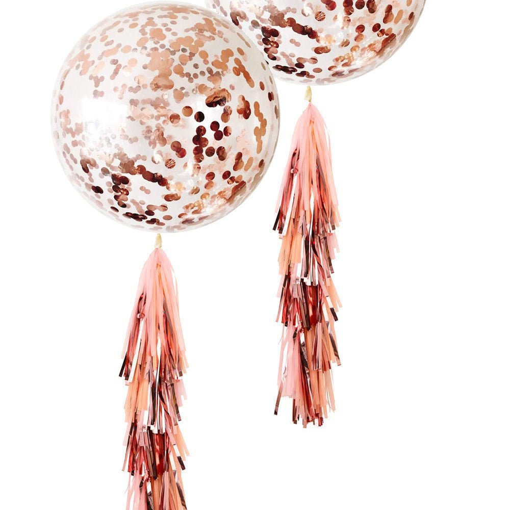 Giant Rose Gold Confetti Balloon