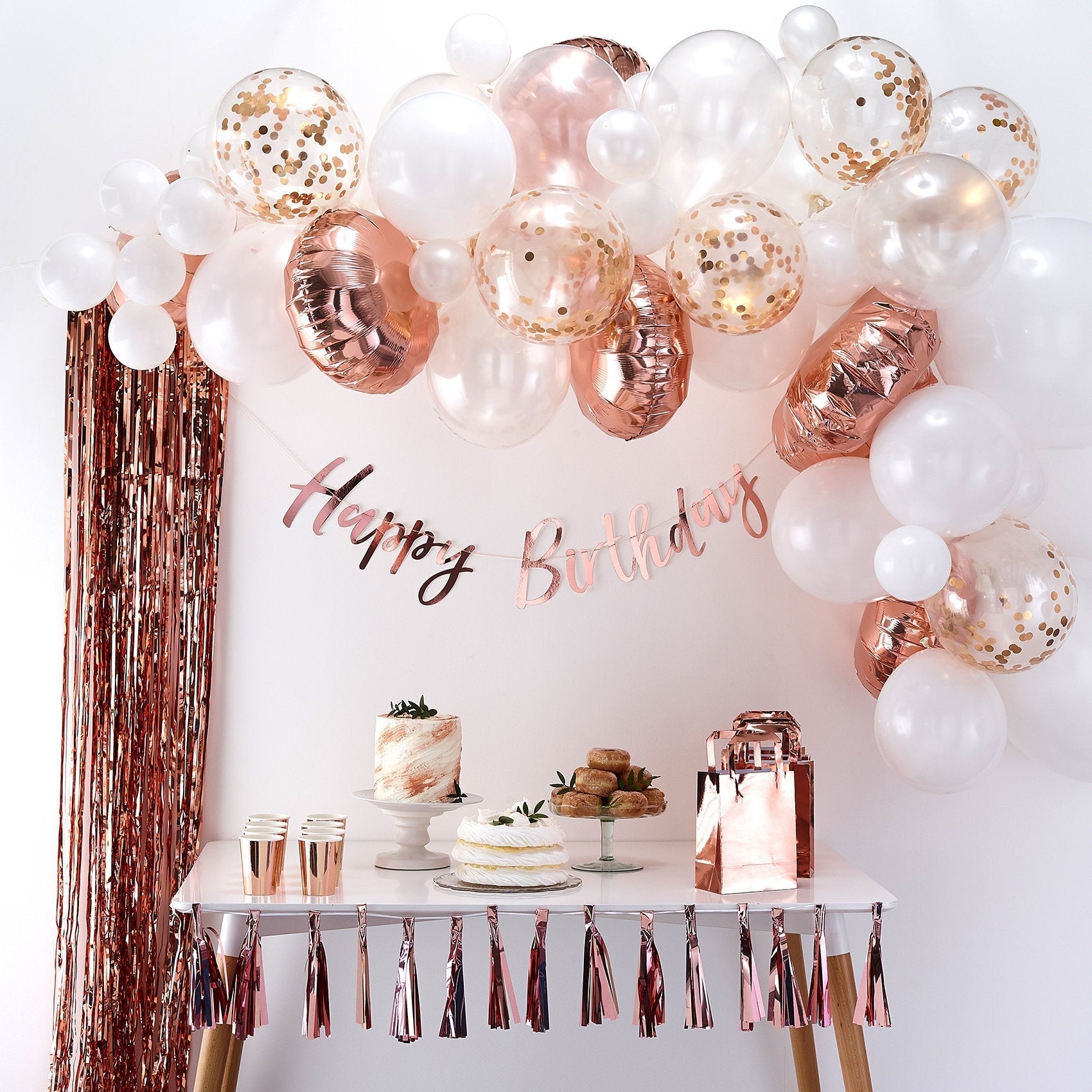 Rose Gold & Metallic Pearl Balloon Garland Kit
