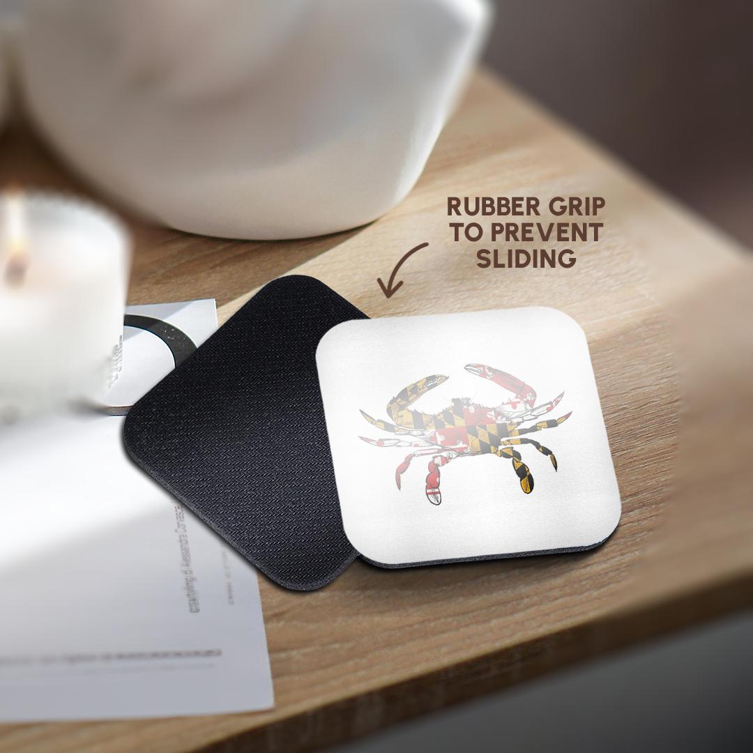 3dRose EvaDane - Signs - Maryland Crab Flag. - Coasters (cst_193242)