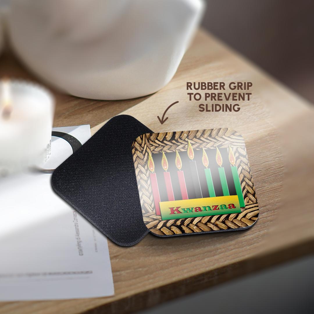 3dRose Beverly Turner Kwanzaa - Candles of Kwanzaa - Coasters (CST_26966)
