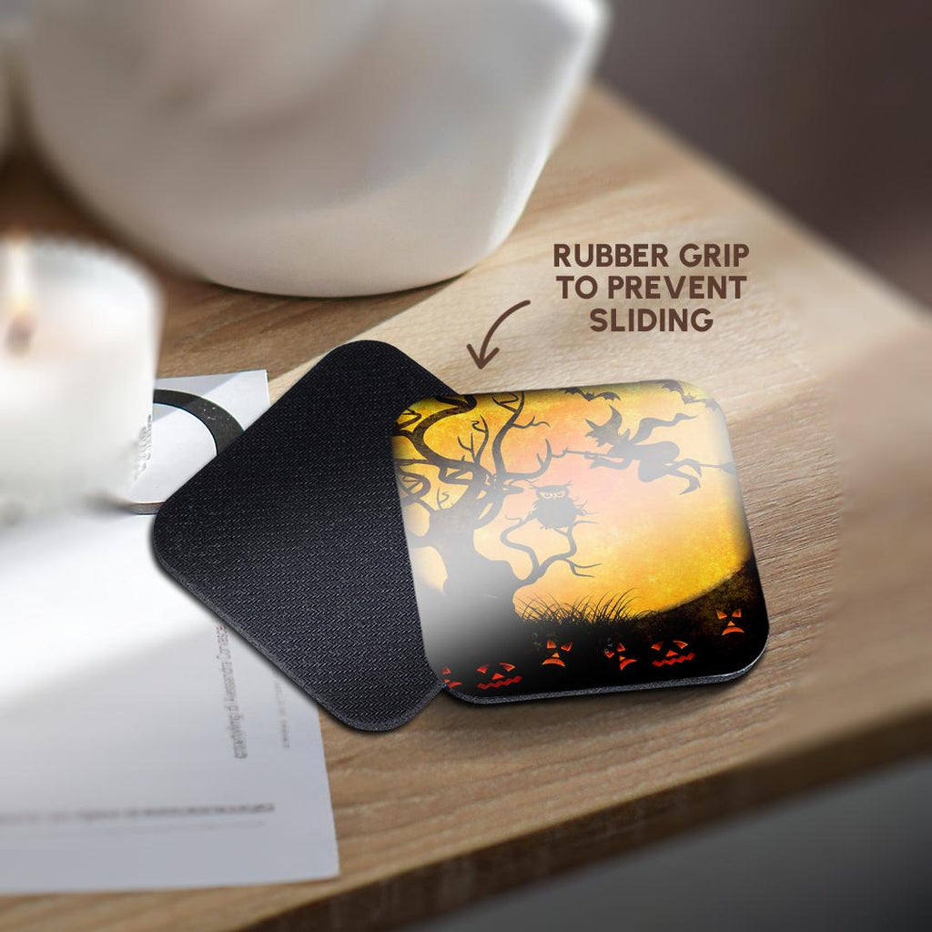 3dRose Susan Brown Designs Halloween Holiday Themes - Halloween Backdrop - Coasters (CST_24144)