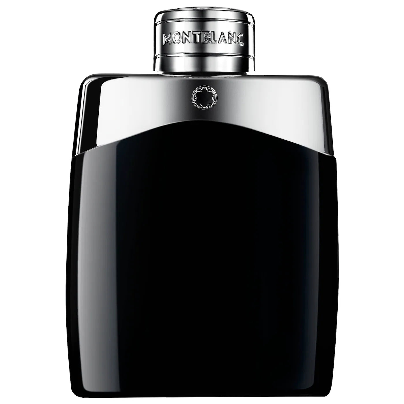 Montblanc Legend Eau de Toilette bottle with black glass and silver cap