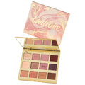 Eyeshadow palette with 12 pans, open lid—Tartelette Energy Amazonian Clay