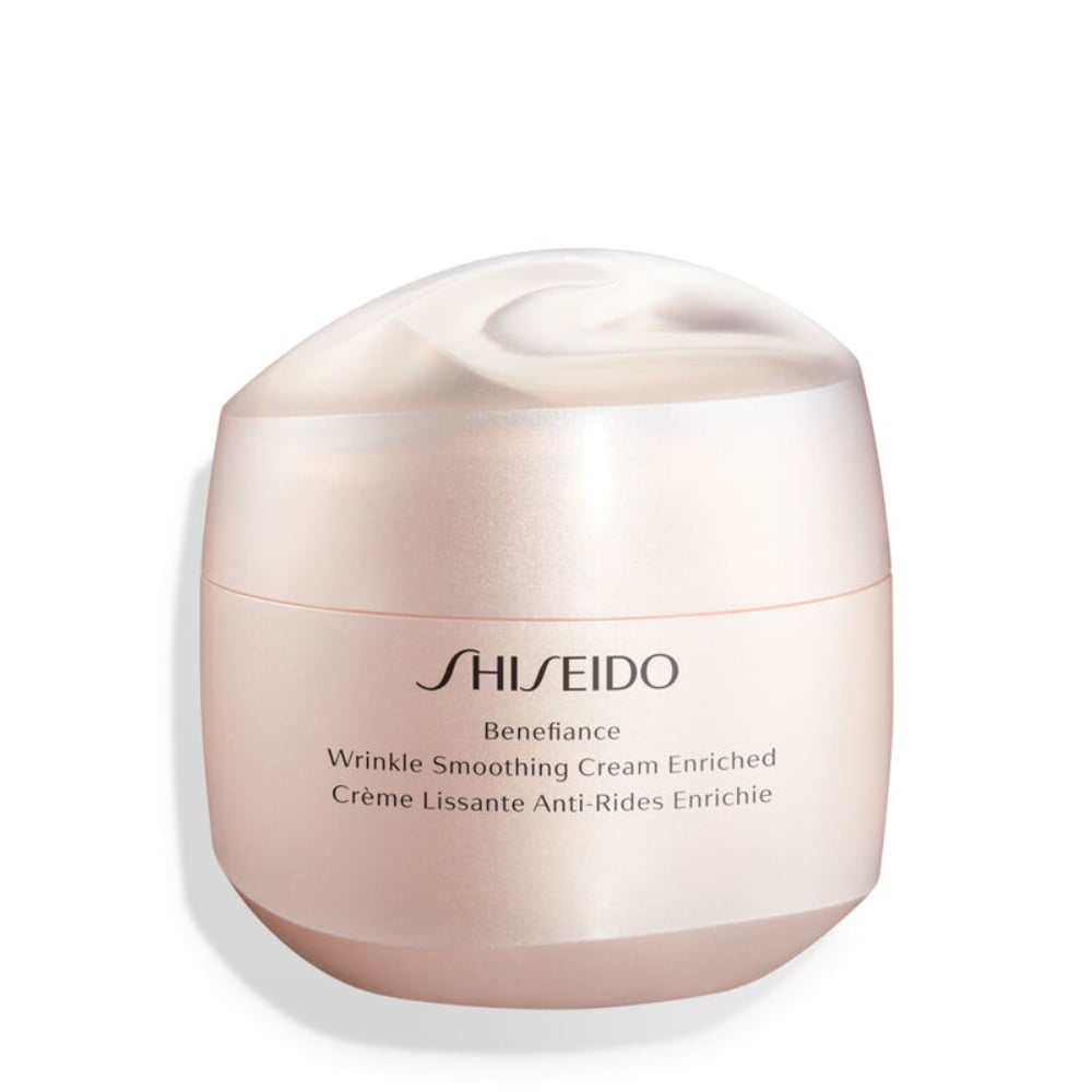 Shiseido Benefiance wrinkle smoothing cream enriched in pink-gold jar
