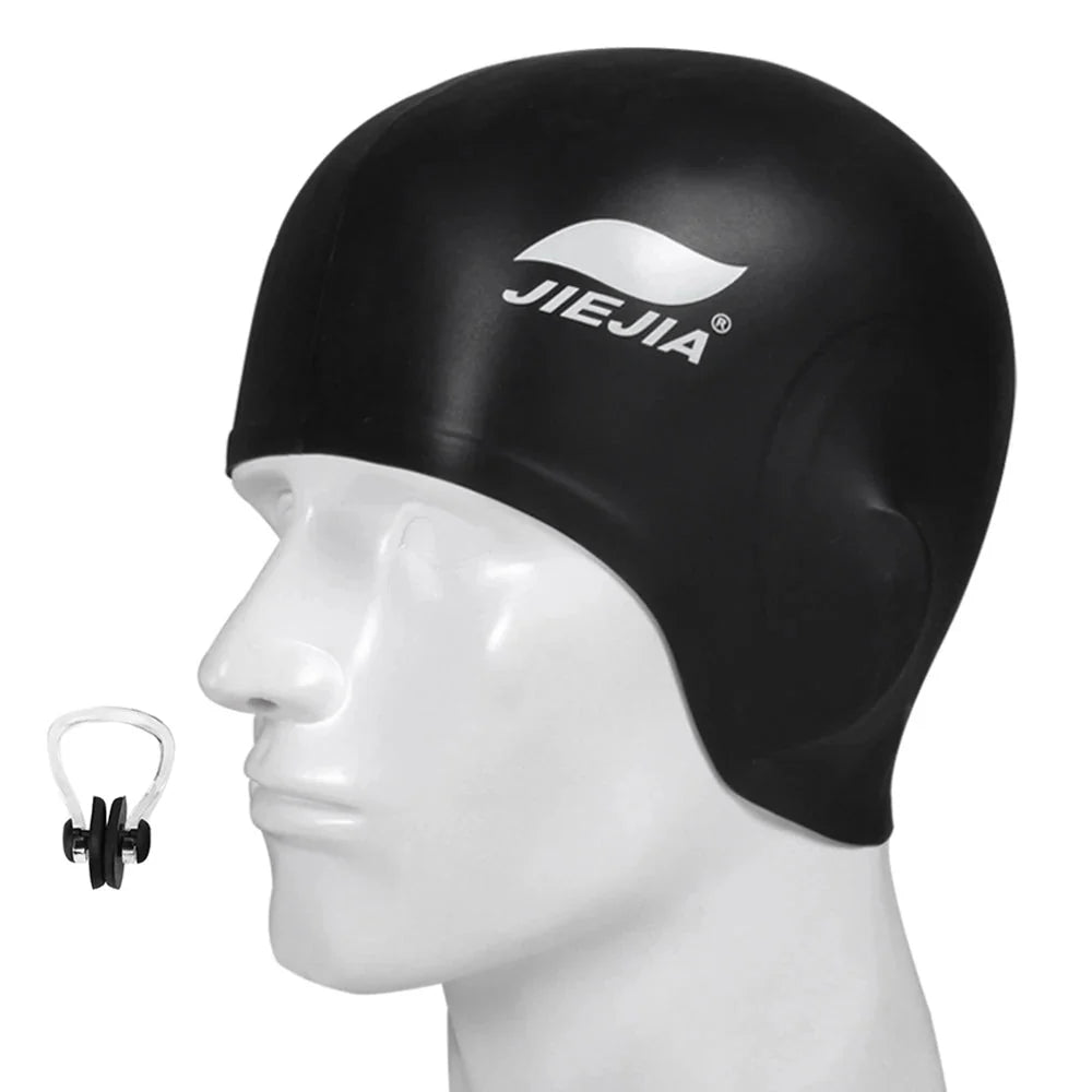 Silicone Swimming Cap with Ear Protection – Waterproof, Comfortable Fit