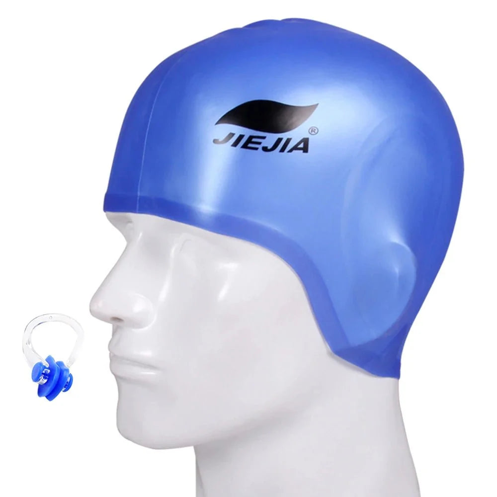 Silicone Swimming Cap with Ear Protection – Waterproof, Comfortable Fit